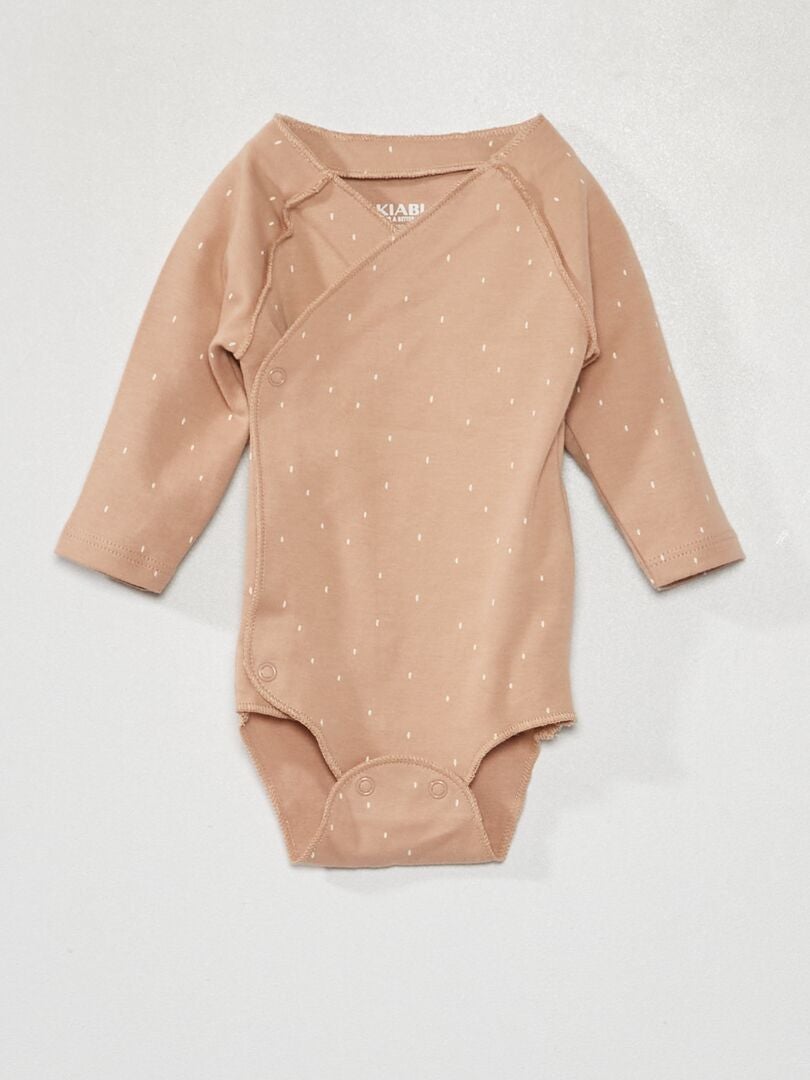 3-delige set bestaande uit een bodysuit, legging en hoed - BRUIN