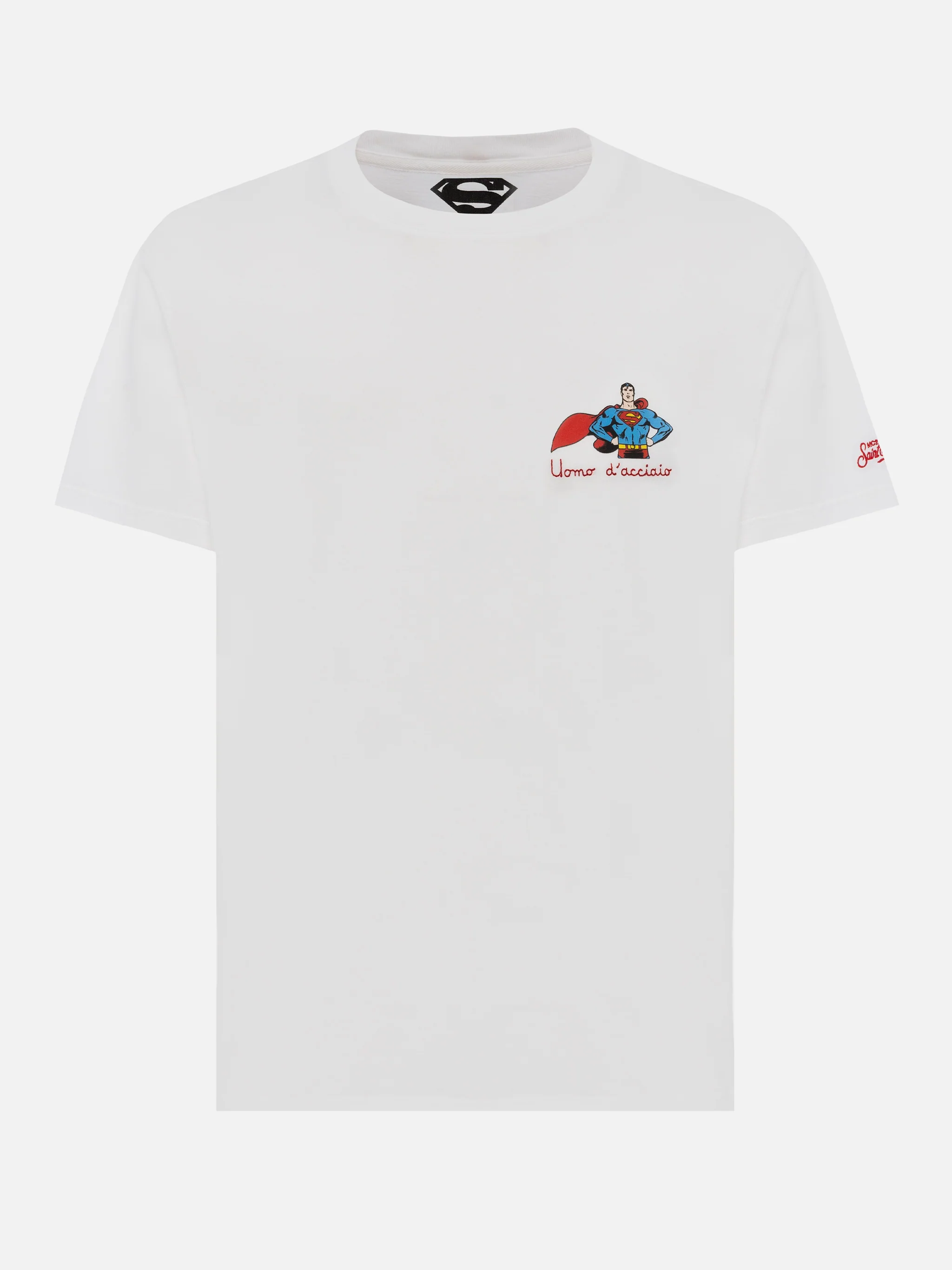 Heren katoenen T-shirt met Iron Man-borduurwerk | SUPERMAN SPECIALE EDITIE