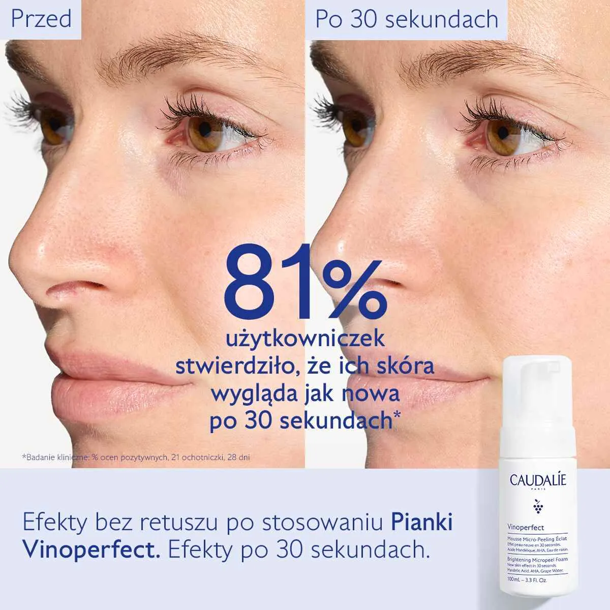 Caudalie Vinoperfect Rozjaśniająca pianka mikropeelingująca