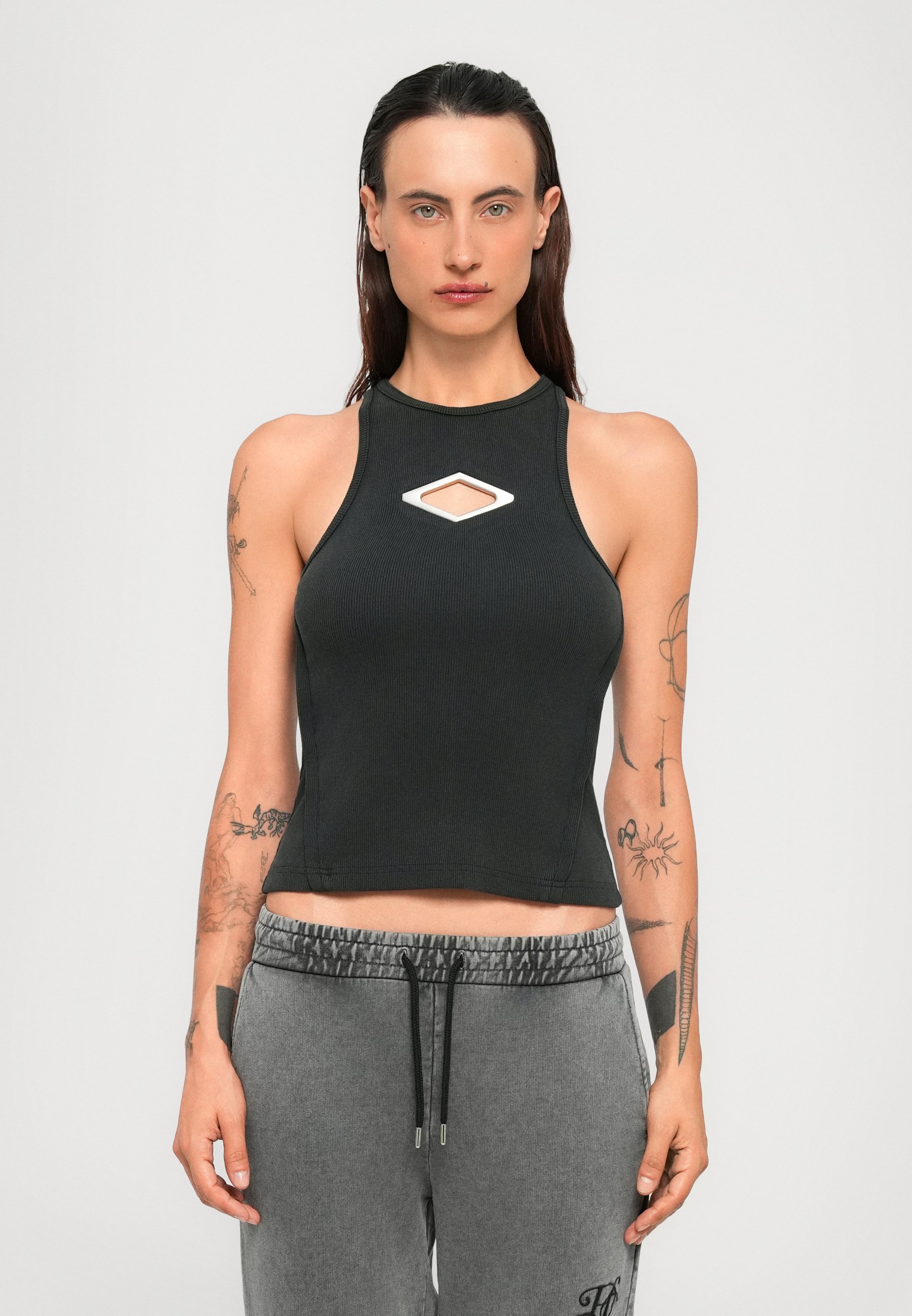 Han Kjøbenhavn DIAMOND TANK - Top - washed black