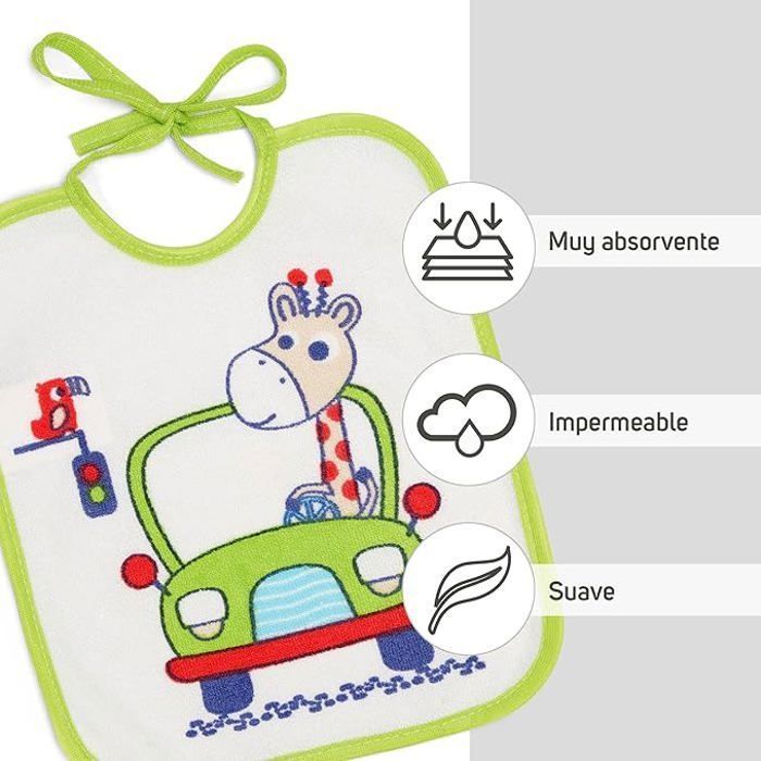 TI-TIN | Waterdichte baby slabbetjes | Slabbetje met leuke designs | 19x23 cm | Unisex baby