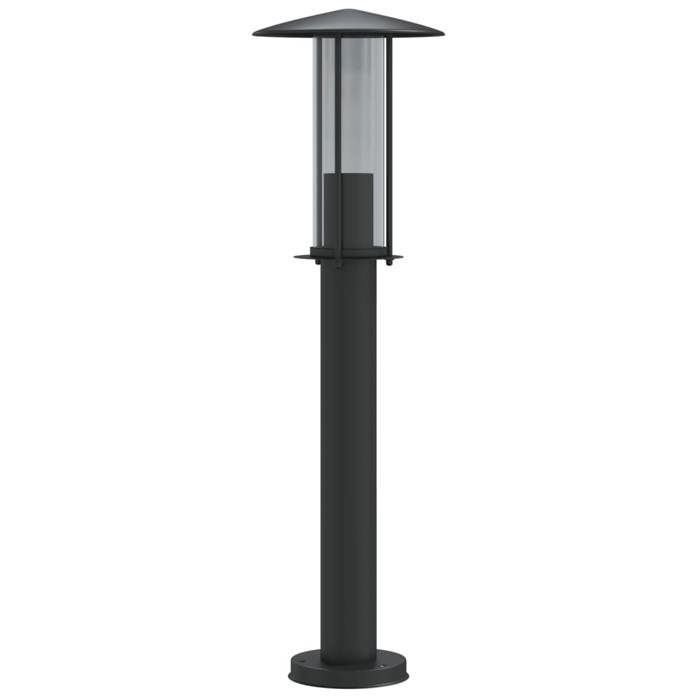 Lámpara de pie para exteriores - HELLOSHOP26 - 60 cm - Acero inoxidable - IP44 - Negra