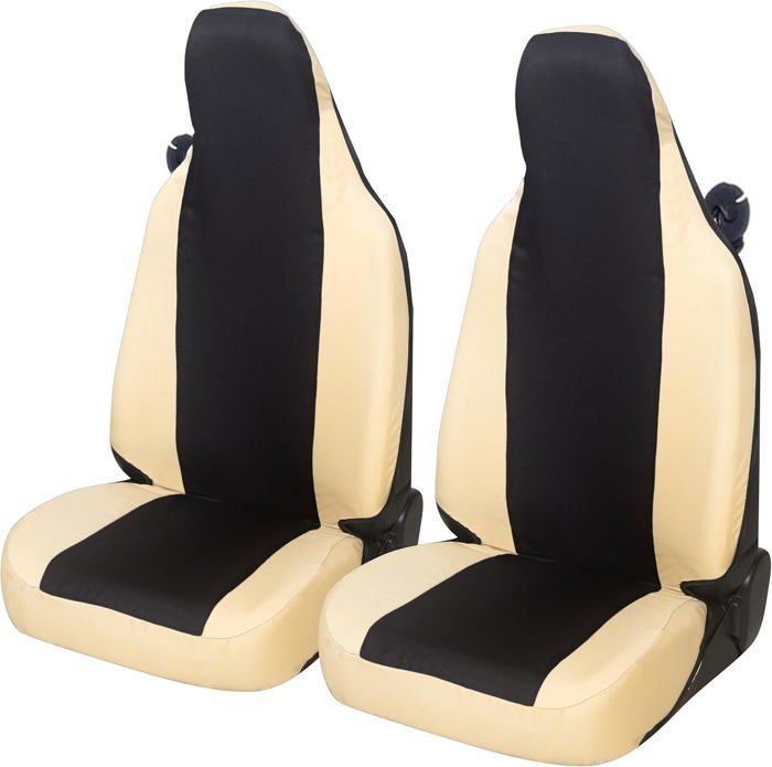 Rebeca Shop - Universal car seat covers, for Smart, front pair, no logo, polycotton, Black/Beige