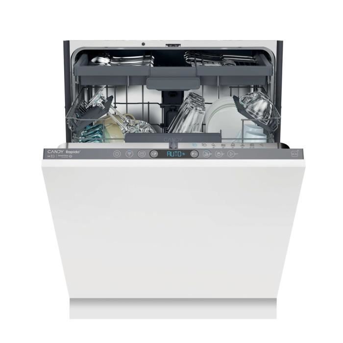 Lava-louças totalmente integrada CANDY CI 4C4F1A Rapido - 14 serviços - Indução - 60 cm de largura - 44 dB - Gaveta para talheres - Classe energética C