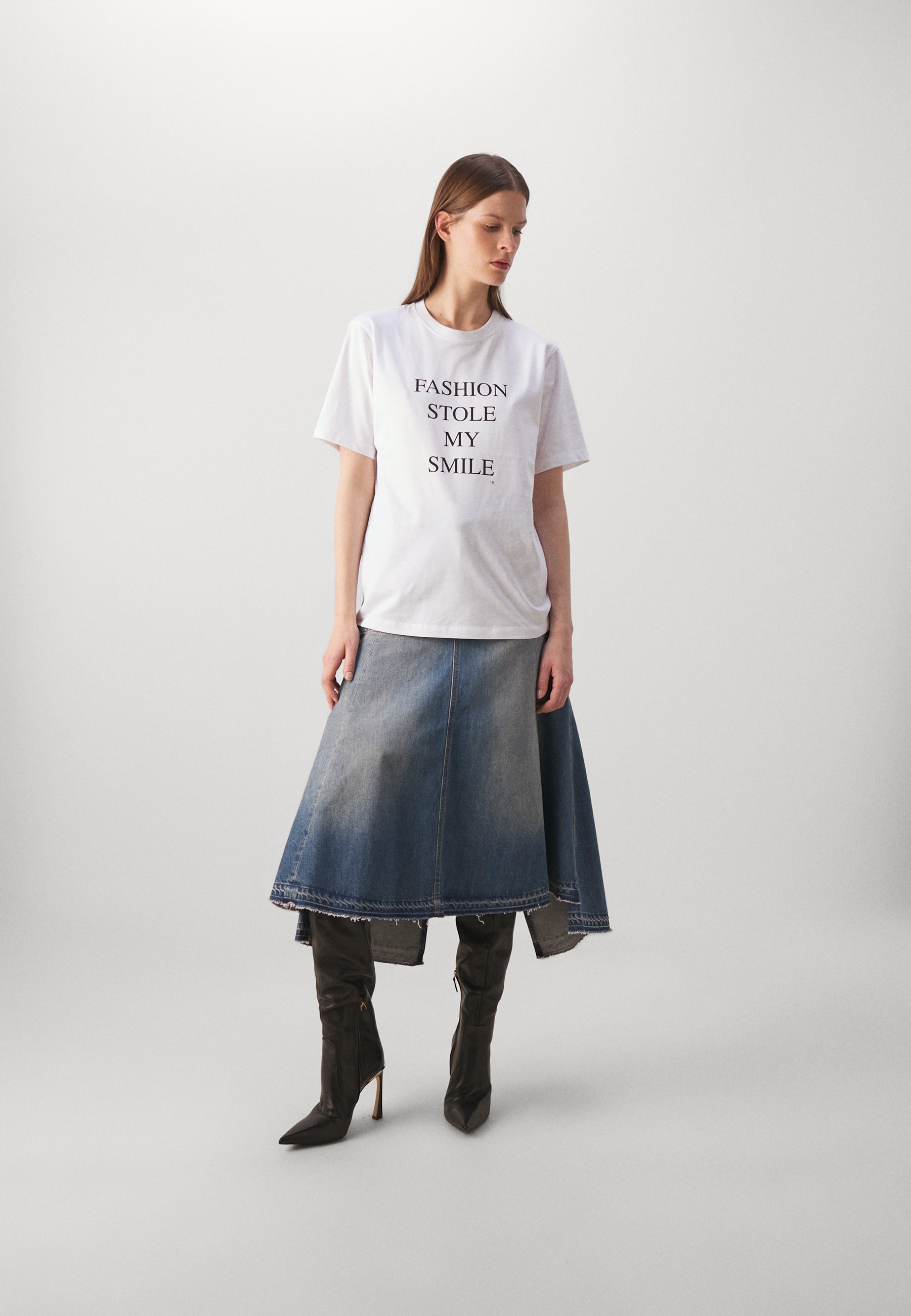 Victoria Beckham SLOGAN TEE - Koszulka z nadrukiem - biała
