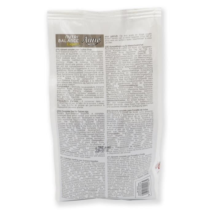 Mezcla de gránulos AIME Nutri'balance Expert - Para cobayas - 800 g