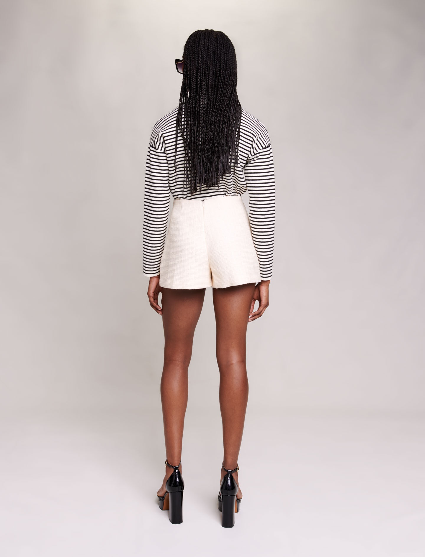 Tweed flared shorts - Raw