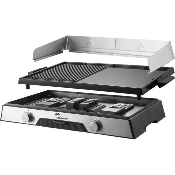 Plancha eléctrica LITTLE BALANCE - 8735 - Superficie de cocción de 50x30 cm - Revestimiento microcerámico sin PFAS - 2200 W