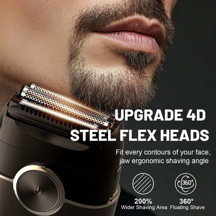 Sweker rasoir électrique pour hommes 4 lames tête flottante feuille rasoir étanche humide sec tondeuse à barbe Portable Mini rasoir
