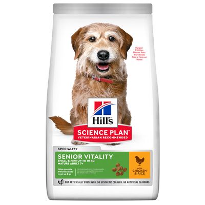 Hill's Science Plan Vitality für Senioren ab 7 Jahren, klein und klein mit Huhn
