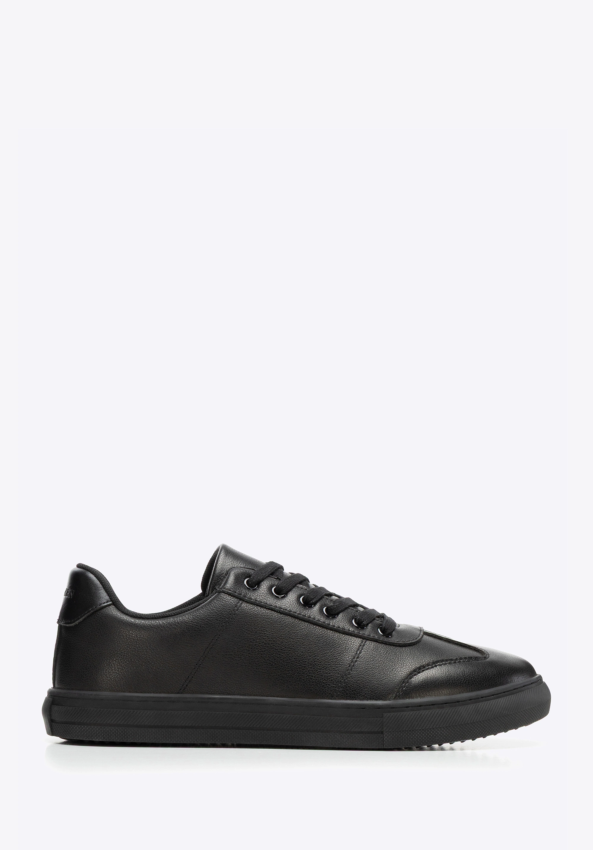 Męskie sneakersy ze skóry licowej czarne