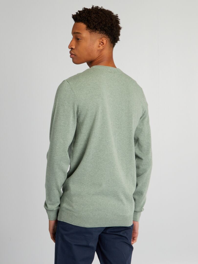 Effen ronde hals trui +1m90 - GROEN