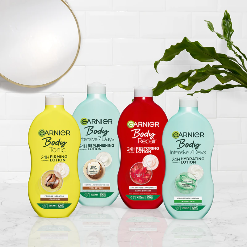 Garnier Body Tonic, leite corporal hidratante e firmador