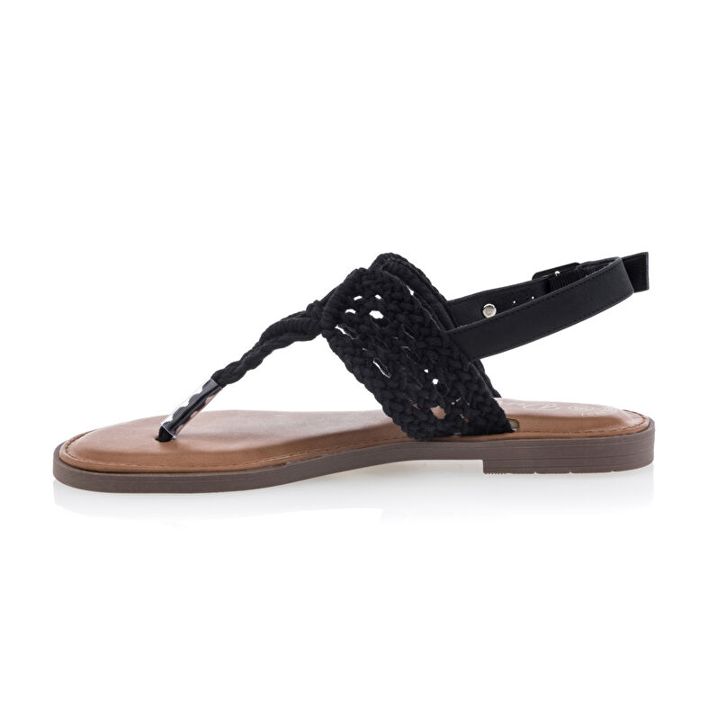 Női fekete flip-flop papucsok / tanga szandálok