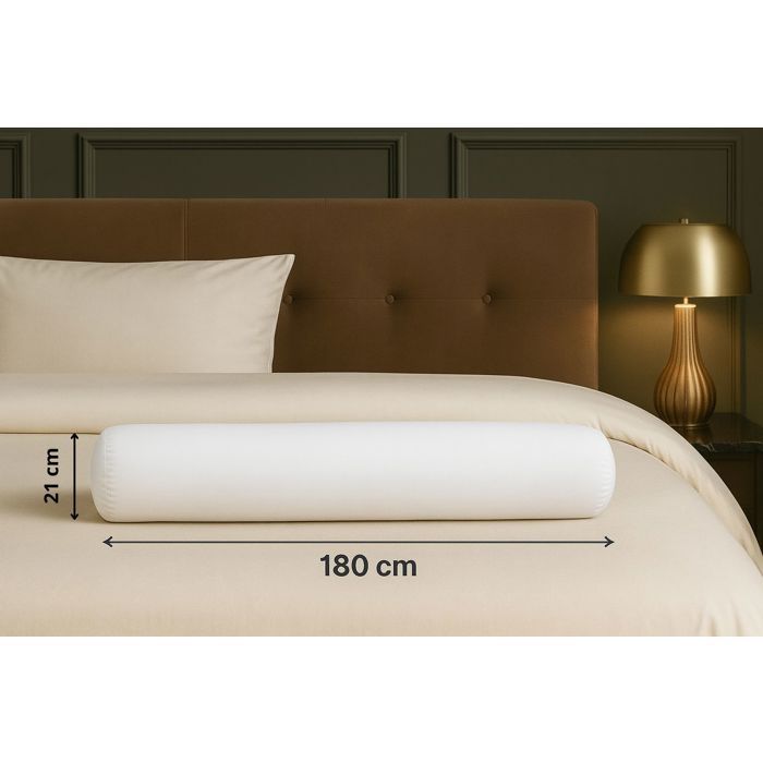 Nackenrolle - Leinen-Aktion - Polyester - 180 x 21 cm - Weiß