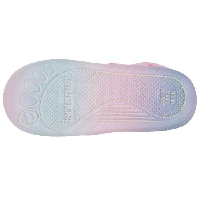 Pantuflas Isotoner con cremallera, fáciles de poner, buen soporte para el pie, suela antideslizante, color rosa para niña.