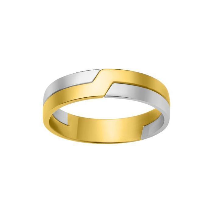 Alliance Homme Or Jaune et Blanc Taille 54
