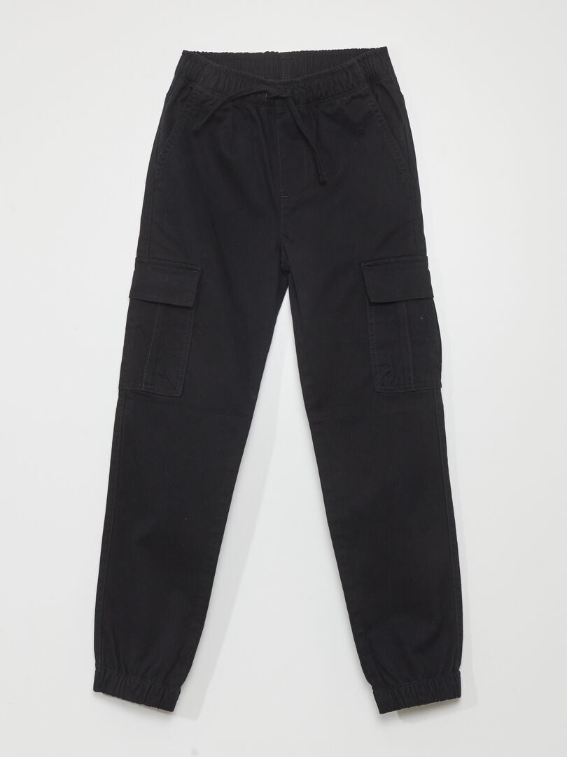 Pantalones cargo - Corte ajustado - Negro