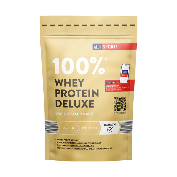 Proteine din zer Deluxe, set de 2 bucăți, vanilie (2 x 420 g = 840 g)