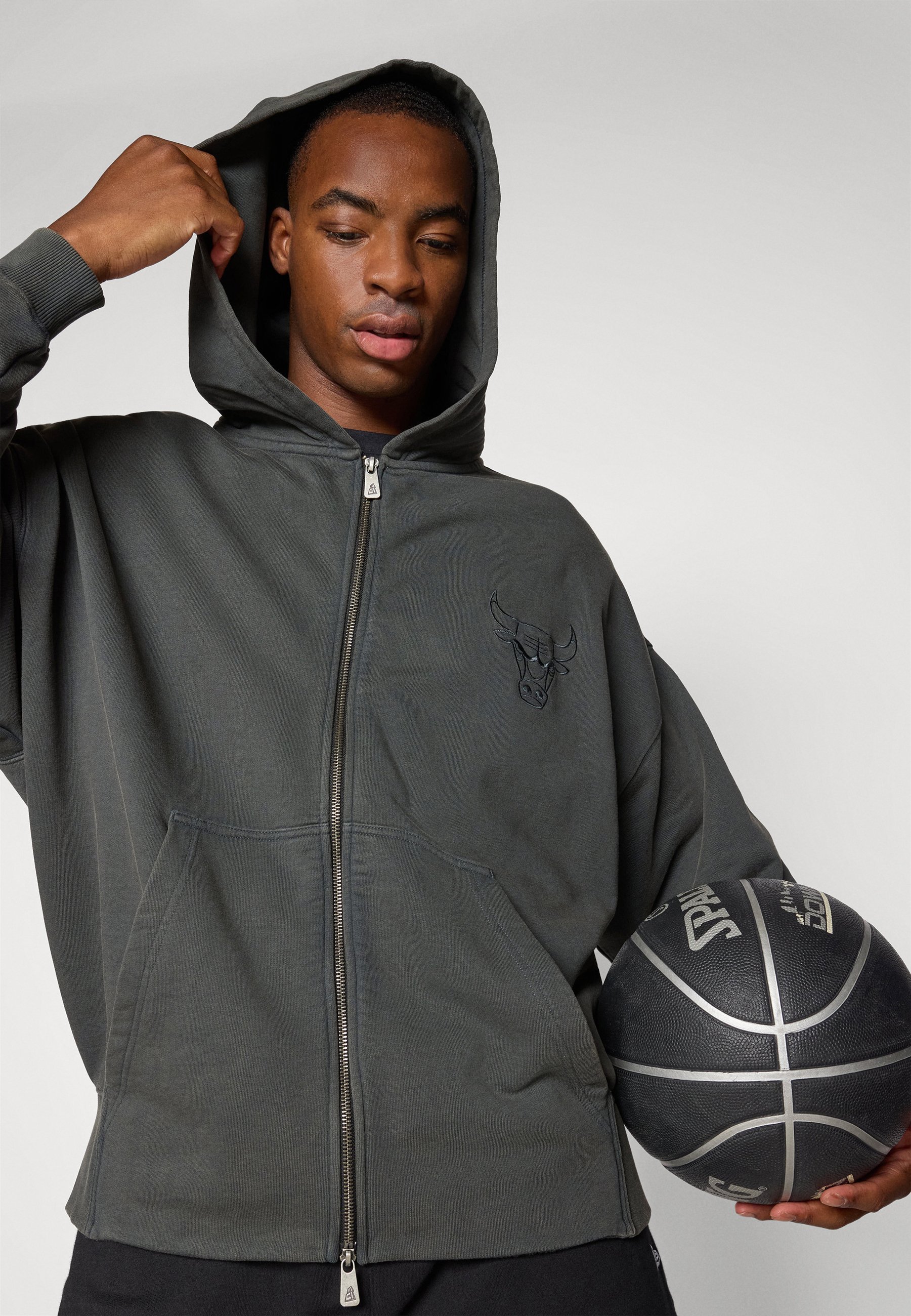 New Era NBA CHICAGO BULLS WASHED FULL ZIP - Clubkleding - grijs