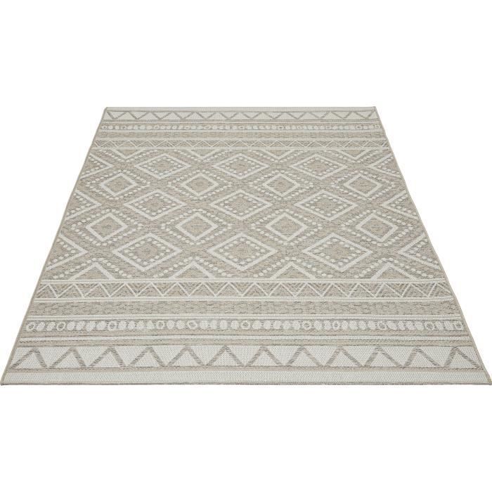 Tapis d'intérieur et extérieur - THE CARPET - Calgary - Beige - 120x160 cm - Résistant UV