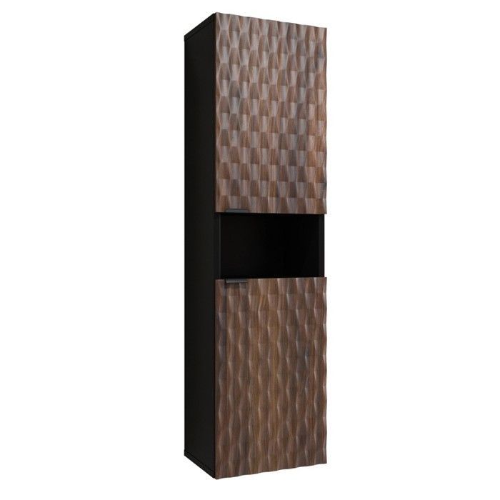 KING 3-piece bathroom furniture set – Dark oak and black – 60 cm
