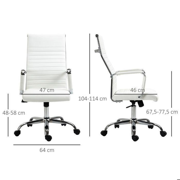 Silla de oficina - BLOSSOM - Ergonómica - Respaldo acolchado - Ruedas giratorias 360° - Patas de acero