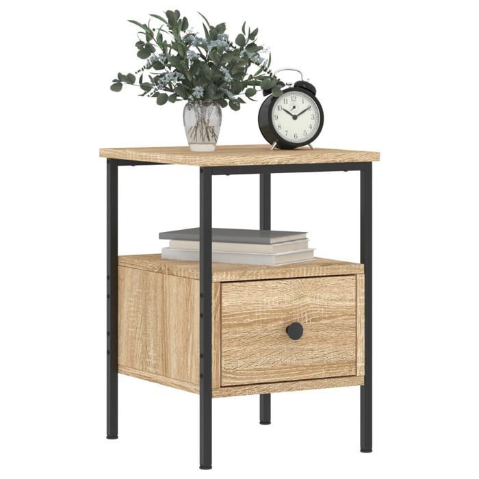 vidaXL Table de chevet chêne sonoma 34x36x50 cm bois d'ingénierie 826045