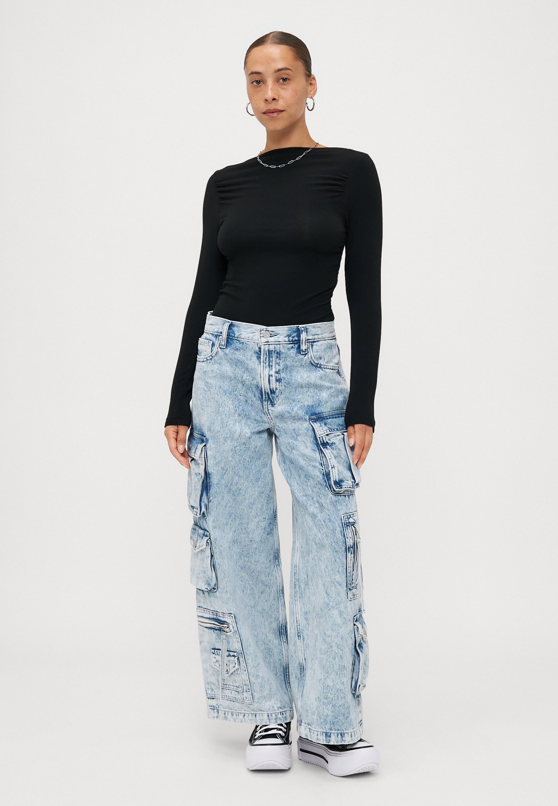 ONLY Petite ONLGLAMOUR - Top met lange mouwen - zwart
