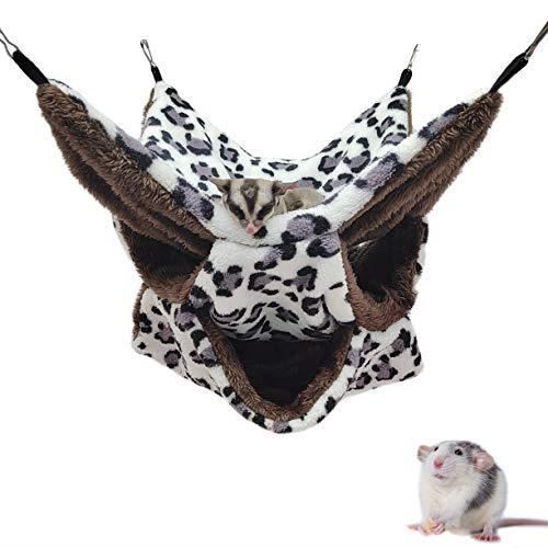 Hangmat - Niet gespecificeerd - 34x34cm - Luipaardprint & Wit - Voor knaagdieren - Zacht en comfortabel