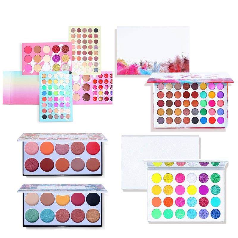 Paleta de Sombras 4 em 1, Conjunto de Paleta de Maquiagem com Alta Pigmentação, Glitter, Metálico, Matte e Cintilante.