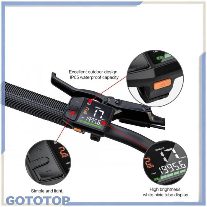 Compteur de vitesse à affichage LED pour vélo électrique, compteur étanche 24 V 36 V 48 V avec indice de résistance à l'eau IP65