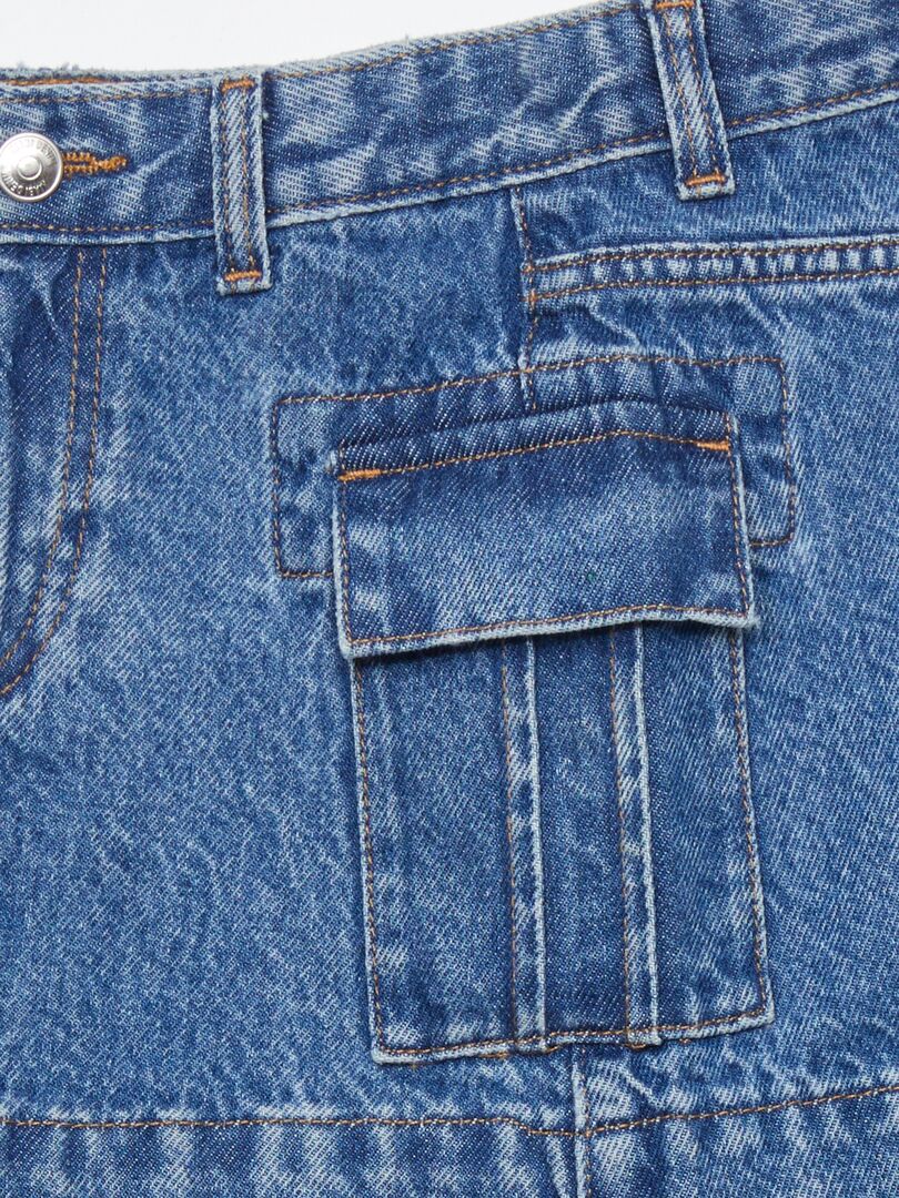 Saia jeans curta - AZUL