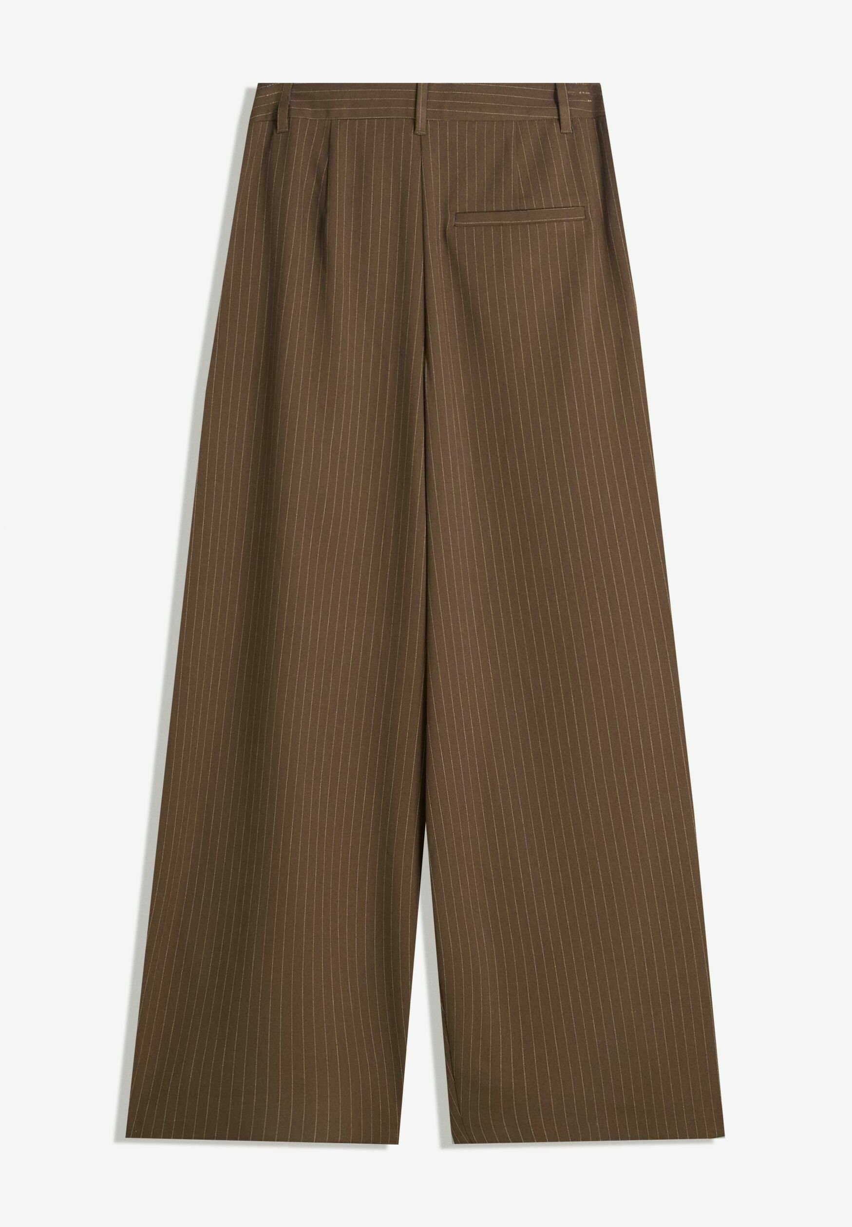 Bershka TAILORED - Nohavice - tmavohnedá