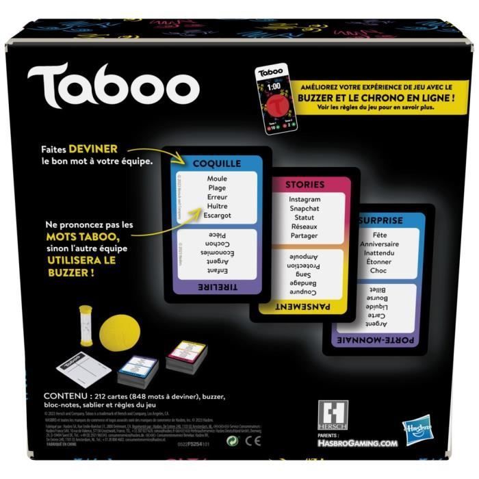 Taboo Classic, Board Game, The Forbidden Word Game, for teens and adults, ages 13+, Hasbro Gaming