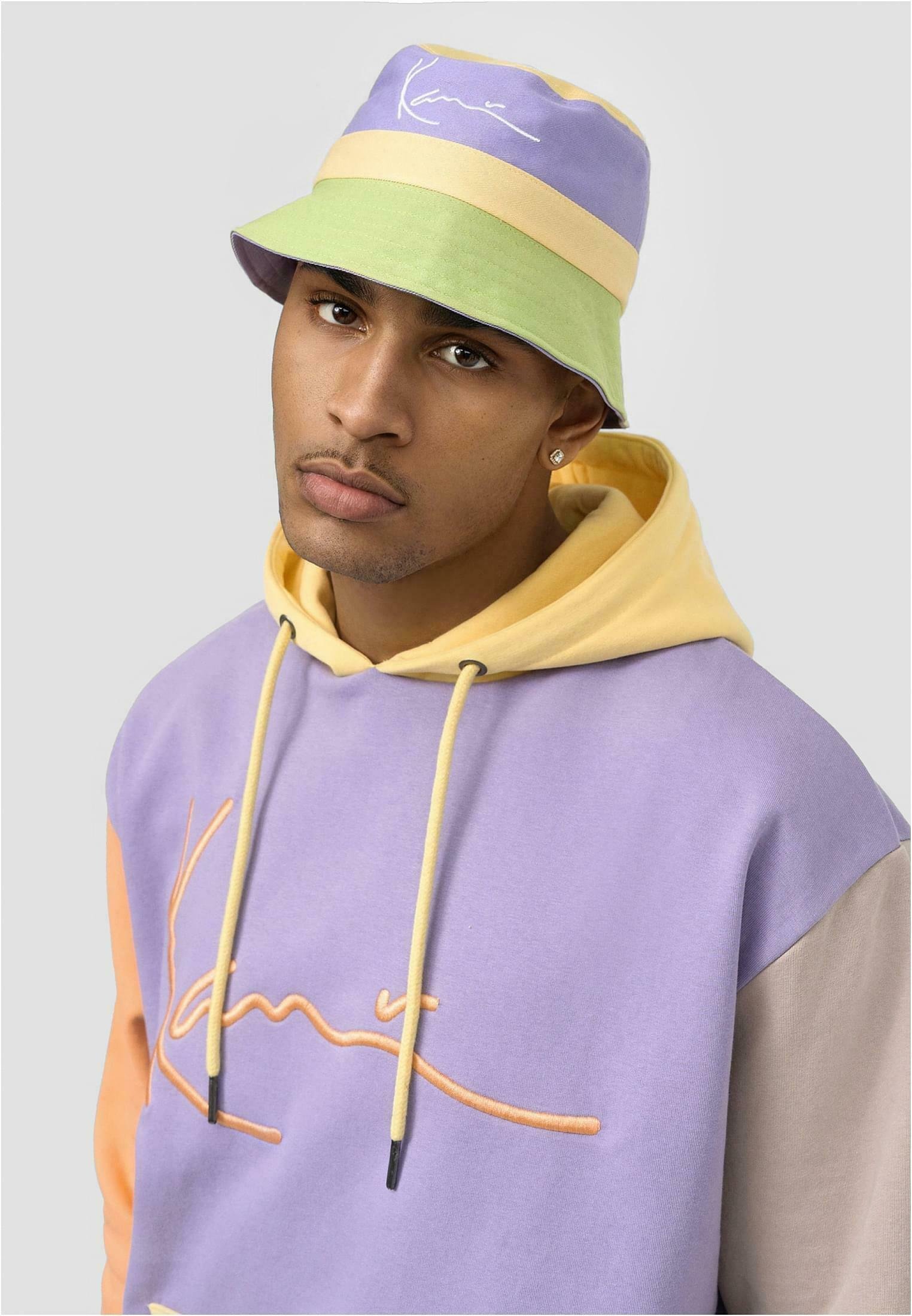 Cappello reversibile Karl Kani SIGNATURE - viola giallo verde