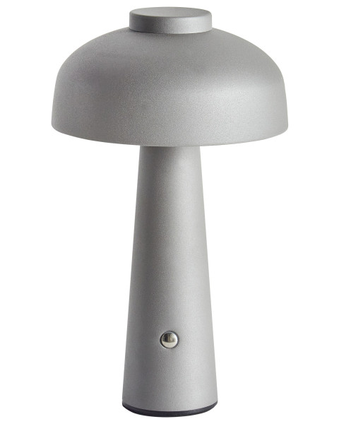 Nowoczesna lampa stołowa LED metalowa szara