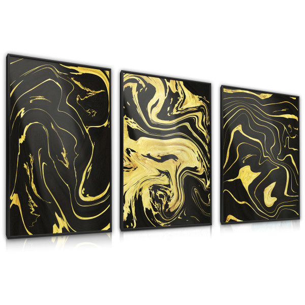 Zestaw 3x Plakat w Ramie ABSTRAKCYJNE Wzory 30x40cm