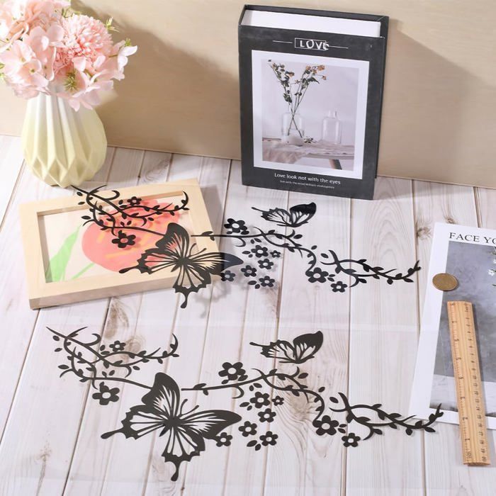 2 láminas de pegatinas de vinilo impermeables con mariposas para coche, ideales para mujeres y para la decoración exterior del vehículo.