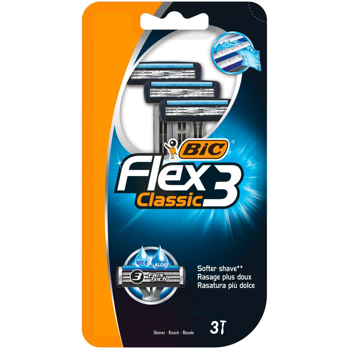 Ξυράφια Bic Flex3 Comfort One-Piece, συσκευασία των 3