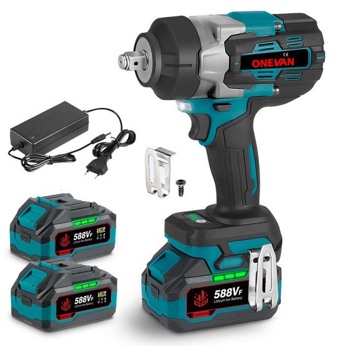 Schlagschrauber – ONEVAN – 1/2 Zoll, 1700 Nm – Akku, 20 V – 2 x 3 Ah – 2500 U/min