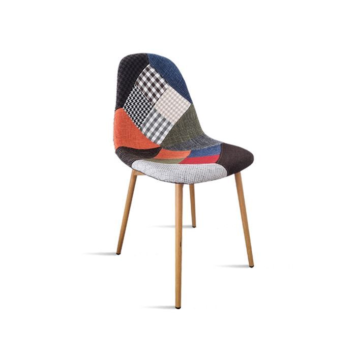 Scandinavische patchwork stoffen stoel - Ela
