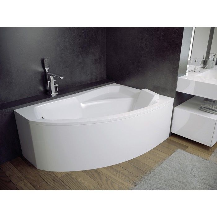 Baignoire Bain d'angle 160x100 Droite + tablier en acrylique Siphon +pieds RIMA