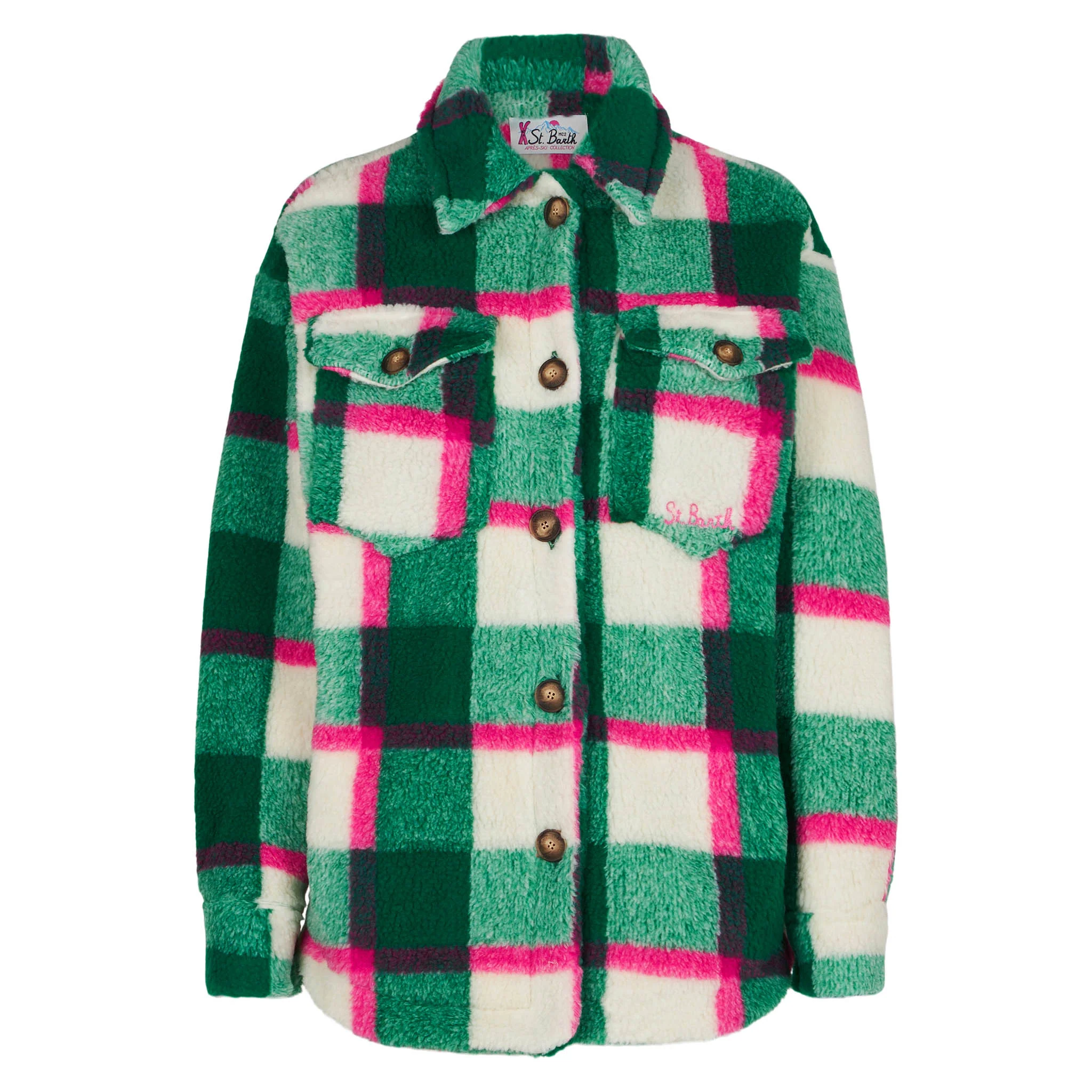 Damen-Sherpa-Überhemd aus Tartan