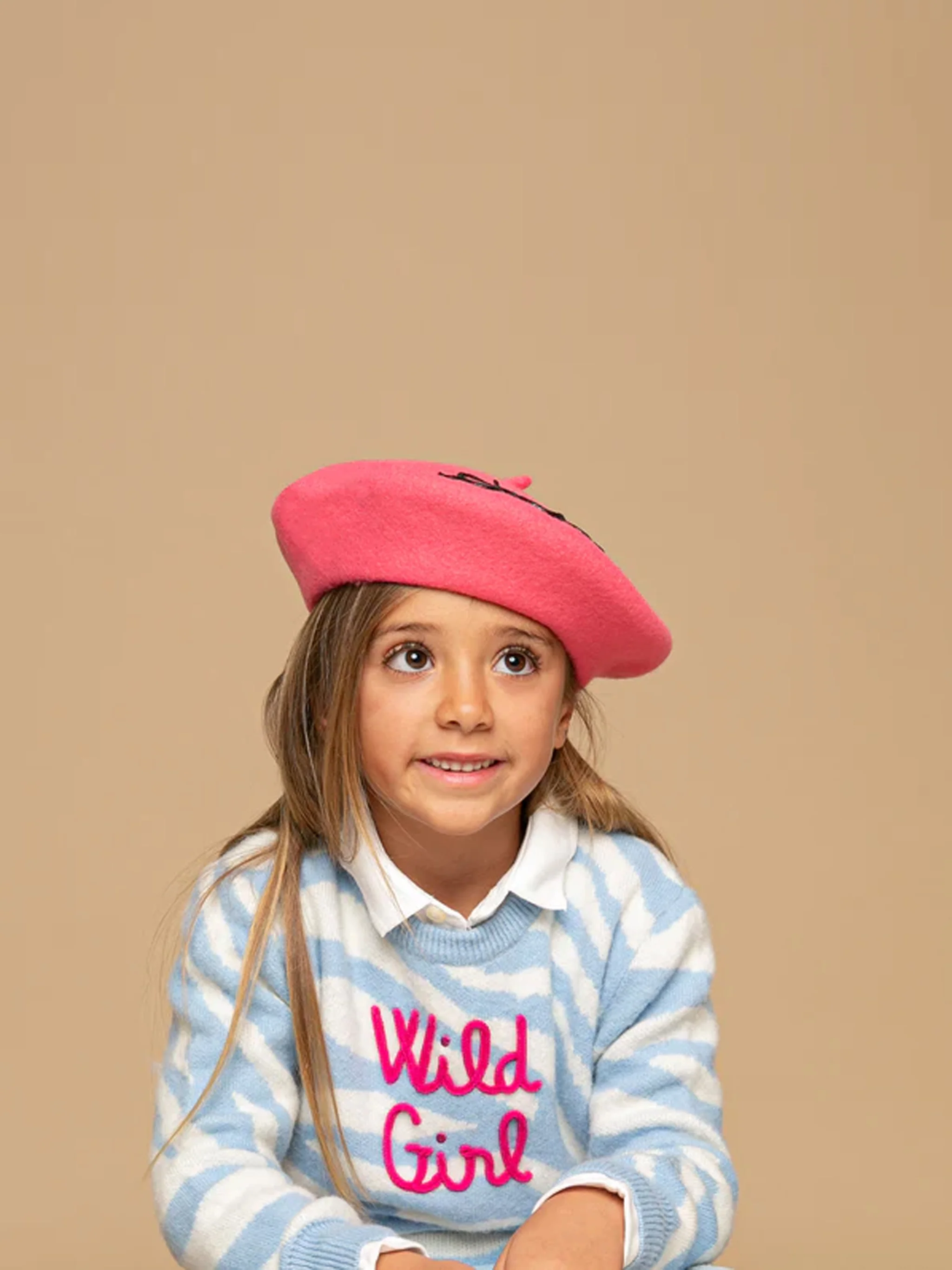 Béret pour fille avec broderie Double Trouble | Édition Vintage Leontine