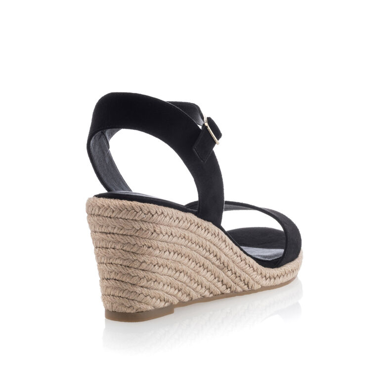 Svarte espadriller med tausåler til dame
