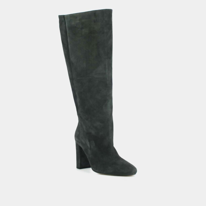 Bottes hautes  en velours anthracite
