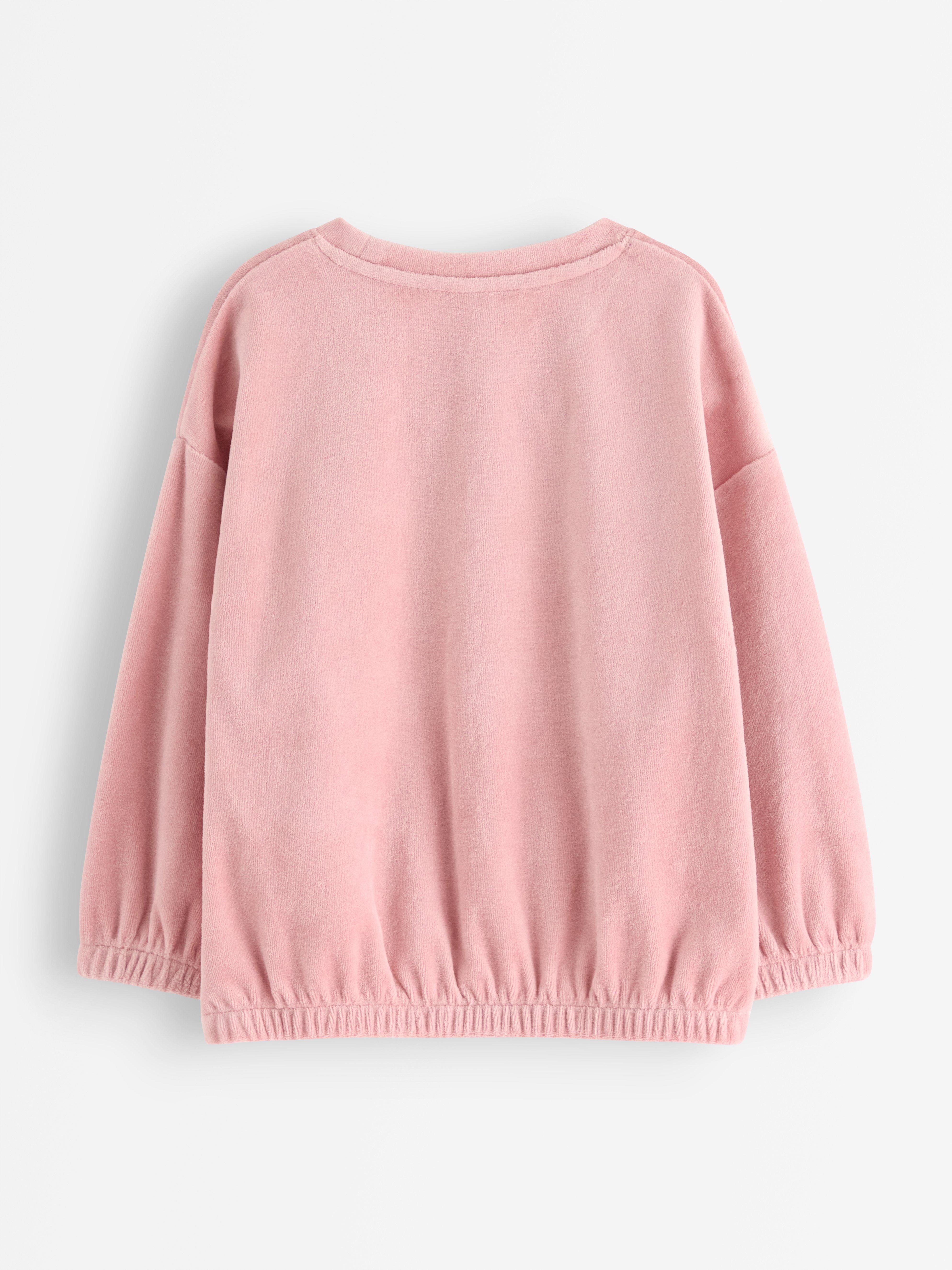 Camiseta extragrande de terciopelo rosa empolvado