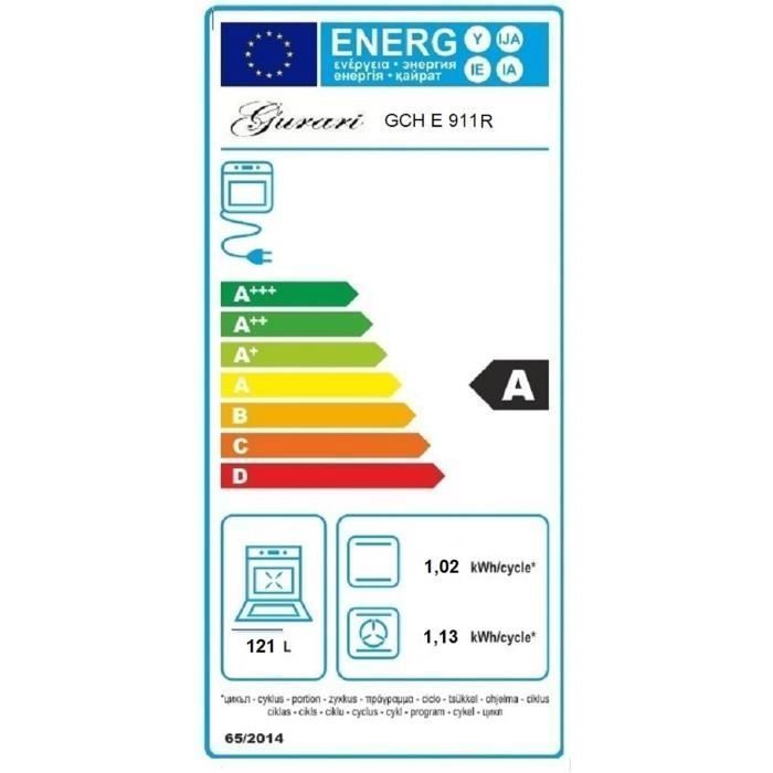 Electric and gas cooker - Gurari - GCH E 911 R - 90 cm - Red - XXL oven 121 L