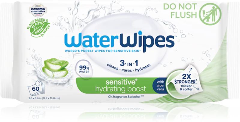 WaterWipes Feuchtigkeitsspendende, reinigende und erfrischende Feuchttücher